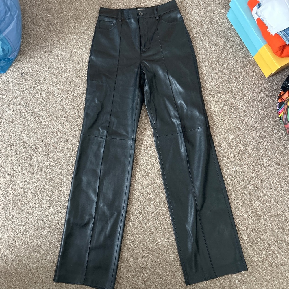 Faux Leather Pants - Size 1